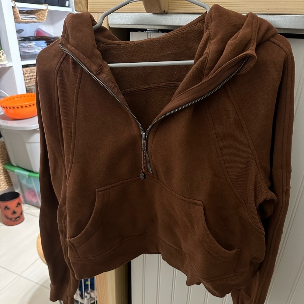 Roasted brown oversized scuba crop